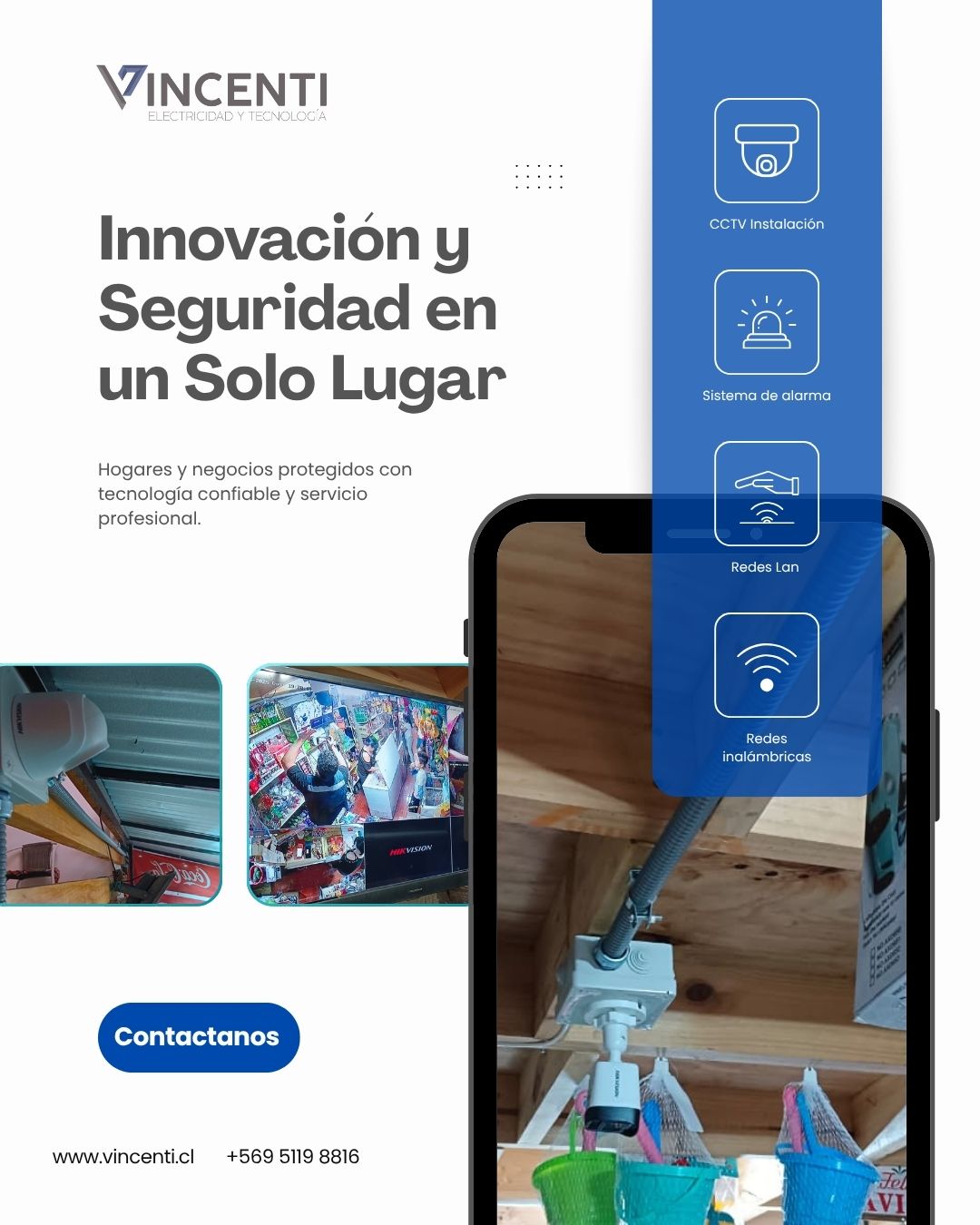 Afiche informativo: Portones Automáticos - Sistemas de seguridad residencial y comercial